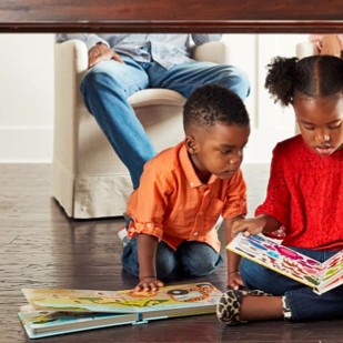 Kids with book | CarpetsPlus COLORTILE